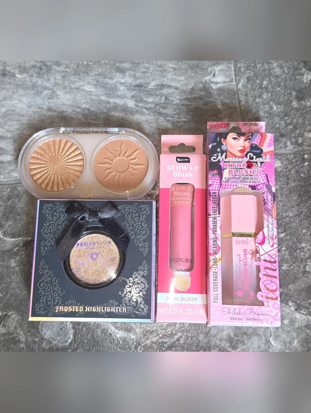 Profusion Highlighter, Kleancolor Bronze & Glow, Liquid Blushes BNIB